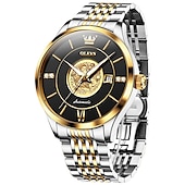 abordables Relojes mecánicos-OLEVS Hombre Relojes Mecánico Lujo Esfera Grande Moda Negocios Cuerda Automática Luminoso Calendario IMPERMEABLE Acero Reloj