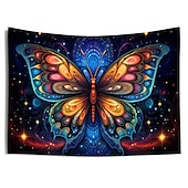 levne Tapiserie Blacklight-blacklight gobelín uv reaktivní záře ve tmě záře party neon trippy mlhavý motýl závěsný gobelín nástěnná malba pro obývací pokoj ložnice