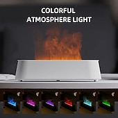 cheap Humidifiers &amp; Dehumidifiers-Creative 3D Simulation Flame Air Humidifier Household Colorful Atmosphere Light Intelligent Remote Control Humidifier USB Desktop Silent Large Fog Volume Humidifier Home Decor Room Decor