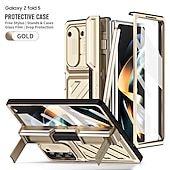 Недорогие Чехлы для Samsung-Чехол для телефона Samsung Galaxy Z Fold 5 4, защитный чехол для стилуса со стеклянной передней пленкой &amp; крышка сдвижного объектива, ультразащитная крышка от падений