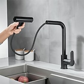 cheap Pullout Spray-Waterfall Kitchen Faucet, 2023 Latest Centerset Faucet for Kitchen Sink, 3 in 1 Multi-functional Single Handle One Hole Pull out Cylinder Spout Kitchen Taps, Ceramic Valve Insides