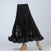 levne Oblečení do tanečního sálu-Standardní tance Sukně Krajka Čistá Barva Volán Dámské Výkon Trénink Vysoký Polyester