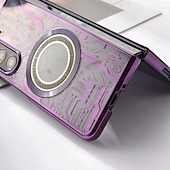 cheap Samsung Cases-Phone Case For Samsung Galaxy Z Fold 6 Z Fold 5 Z Fold 4 Z Fold 3 Back Cover With Magsafe Support Wireless Charging Shockproof TPU Plating
