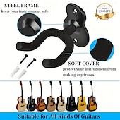 billiga musikinstrument-2pack gitarrhängare, väggmonterad gitarrkrok i metall för folkmusik, bas, elgitarr, klassisk gitarr