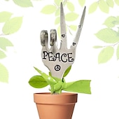 ieftine ţăruşi decorativi de grădină-cadou de prietenie marker de grădină, markere de plante cu lingură ștampilată cu argint, markere de grădină cu lingură ștampilată din farfurie de argint, marker de artă pentru grădină, decorare de