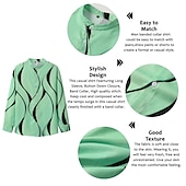 abordables Diseño Geométrico-Hombre Diseño Geométrico Geometría Camisa Abotonar la camisa Manga Larga Moda Ropa de calle Design Exterior Casual Diario Verano Primavera Otoño Escote Chino Estampado Azul-Verde Rosa Azul Piscina