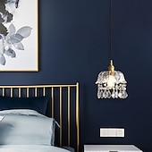 economico Luci Isola cucina-lampada a sospensione in cristallo con paralume in vetro trasparente finitura in ottone spazzolato oro cucina moderna con isola lampada a sospensione lampadario regolabile per corridoio sala da pranzo