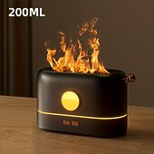 お買い得  加湿器＆除湿器-3d 炎加湿器ポータブルサイレントアロマセラピーエッセンシャルオイルディフューザー炎ナイトライトホームオフィス子供の寝室 250 ミリリットルクールミスト加湿