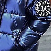 halpa Tytön untuvatakki ja parka-Lapset Sukupuolineutraali Untuva Päällysvaatteet Lasten puffertakki Yhtenäinen väri Pitkähihainen Vetoketju Takki ulko- Tyylikäs Päivittäin Musta Sininen Talvi 7-13 vuotta