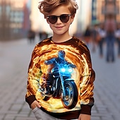 cheap Boy&#039;s 3D Sports &amp; Game-Boys 3D Graphic Sweatshirt Pullover Long Sleeve 3D Print Fall Winter Fashion Streetwear Cool Kids 3-12 Years Crew Neck Outdoor Casual Daily Regular Fit