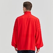 baratos Tops-Retro Vintage Punk e gótico Medieval Blusa / Camisa Baile de Máscara Vampiros Cavalheiro Outlander Com Babados Cor Sólida Fantasia Homens Pirata Fantasia Real Carnaval Baile de Máscaras Espetáculo