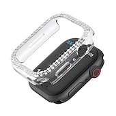 baratos Capa Smartwatch-2 por Pacote Estojo de relógio com protetor de tela Compatível com Apple Watch Series 8 7 41mm 45mm / Series 6 5 4 SE 40mm 44mm / Series 3 2 1 38mm 42mm Resistente a riscos Bling Diamond Limpar HD
