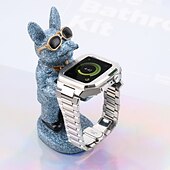 preiswerte Apple Watch-Armbänder-Gliederarmband Kompatibel mit Apple Watch Armband 40mm 41mm 44mm 45 mm mit Fall Herren Schmetterlingsschnalle Edelstahl Ersatzarmband für iwatch Series 9 8 7 6 5 4 SE