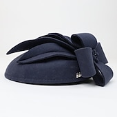 お買い得  ファシネーター-エレガントなウールの帽子 ファシネーター ケンタッキーダービーハット クラシック ソリッドカラー 結婚式 / ティーパーティー / レディースデー かぶと 女性用 秋&amp;amp; 冬