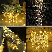 olcso USB szalag világítás-1 Db USB Cső Fény Beltéri és Kültéri Udvar Esküvői Ünnepi Díszlámpa Füzér 7M-50Led/12M-100Led/20M-200Led/30M-300Led