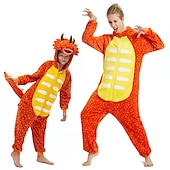 economico costumi di Halloween per coppie-Per bambini Per adulto Animali Cartoni animati Costume di gruppo Pigiami e camicie da notte Mimetico Vestiti Carnevale Dinosauro Leone Pigiama a pagliaccetto Pigiama Kigurumi stile sveglio Per Uomini