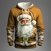 baratos Traje de Papai Noel-natal masculino papai noel 3d hoodies gráfico papai noel moda 3d impressão esportes ao ar livre feriado hoodies vermelho roxo manga longa com capuz impressão bolso frontal primavera&amp;amp;camisa de