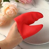 abordables Barbecue et cuisine extérieure-1 paire de maniques anti-brûlure, ensemble de gants de cuisine en silicone rouge, gants de cuisine à pinces de homard, gants de cuisine en forme de crabe rouge, gants de cuisine en silicone antidérapants, gants de cuisine sûrs pour le four