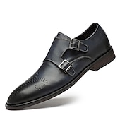 abordables Officiel-hommes mocassins habillés et slip-ons richelieu chaussures de moine affaires britannique gentleman bureau et carrière fête et soirée chaussures en cuir noir marron printemps automne