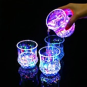 economico Novità-2/5/10 pezzi tazze illuminate bagliore nel buio forniture per feste colorate led incandescente tazza di birra per la festa di compleanno di natale in discoteca