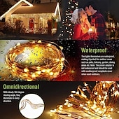 economico Striscie luci ad energia solare-luci solari per esterni – luci fatate in filo di rame impermeabili, 8 modalità, alimentate ad energia solare per patio esterno, cortile, alberi, decorazioni natalizie, per matrimoni e feste in campeggio
