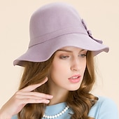 cheap Party Hats-EE New Autumn and Winter Fashionable Woolen Fabric Women&#039;s Hat with Wave Edge and Wide brim