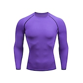 preiswerte Aktive T-Shirts und Tanktops für Herren-Herren Fitnessstudio-Shirt Sport-T-Shirt Rundhalsausschnitt Langarm Sport &amp; Natur Fitness Fitnessstudio Weich Glatt Schwarz Weiß Sportkleidung Modisch Sport