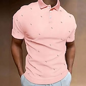 cheap Men&#039;s Printed Polo-Kentucky Derby Men&#039;s Geometric Polo Shirts Golf Shirt Short Sleeve Polo Shirts Collared Shirts Business Casual WorkWear Formal Wear Festival Wear Buttons 3D Print Spring &amp; Summer Black White Pink