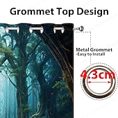 billiga Gardiner och draperier-2 paneler landskap skog gardin draperier mörkläggningsgardin för vardagsrum sovrum kök fönster behandlingar värmeisolerat rum mörkläggning