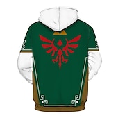 tanie Grafika postaci z kreskówek i filmów-The Legend of Zelda Połączyć Bluza z Kapturem Anime 3D Przednia kieszeń Graficzny Na Dla par Męskie Damskie Dla dorosłych Karnawał Bal maskowy Druk 3D Impreza Codzienne