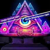 Χαμηλού Κόστους Μαύρισμα ταπετσαρία-blacklight ταπετσαρία uv αντιδραστική λάμψη στη σκοτεινή λάμψη πάρτι νέον πυραμίδα μάτι φύση ψυχεδελική trippy ομιχλώδης κρεμαστή ταπετσαρία τοίχου τοιχογραφία για κρεβατοκάμαρα σαλονιού