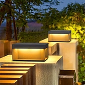 economico Lampioni-luci per pali esterni retro luci per recinzione a LED per esterni per patio decorazione del giardino luci per recinzione bianco caldo acciaio inossidabile nero pilastro esterno 110-240v