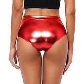 preiswerte Unterteile-Metallisch 1980er Glänzendes Latex-Patent Shorts PU - Leder Figurbetontes Einfarbig Damen Maskerade Party Junggesellinnenabschiedsparty Pride Parade Erwachsene Shorts