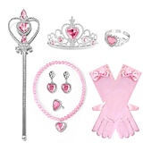abordables Accesorios usables-Combinación de joyas biqi de princesa melocotón rosa, accesorios de princesa melocotón súper melocotón para niños