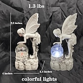 cheap Landscape Lights-Flower Fairy Statue Illuminates Girl Decoration Outdoor Garden Courtyard Angel Fairy Solar Light
