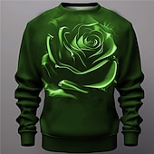 billiga 3D-tröjor för män-Herr Reste sig Grafisk Tröjor Pullover-tröja Långärmad Tröja Rund hals Mode Dagligen Ledigt 3D-tryck Semester Helgdag Utekväll Mönster Vår &amp; Höst