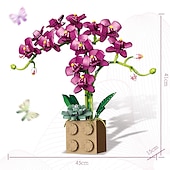 baratos Brinquedos de Montar-presentes de dia das mulheres presente de dia dos namorados compatível com le-go rose bloco de construção enfeites de flores g5010 bloco de construção borboleta orquídea bonsai buquê presentes de dia