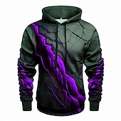 cheap Gothic &amp; Skull-Men&#039;s Graphic Color Block Hoodie Hoodies Sweatshirt Hoodie Long Sleeve Hooded Sweatshirt Hooded Fashion 3D Print Sports Outdoor Holiday Vacation Red Blue Print Front Pocket Spring &amp;  Fall Designer