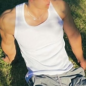 baratos Tops de ginásio-Homens Regata para Academia Regata de Corrida Regata para Esportes Homens Tops Gola Redonda Sem Manga Desportos e Ar livre Férias Para Noite Casual / Diário Secagem Rápida Pavio Humido Respirável