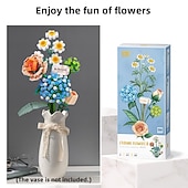 economico Per lei-Regali di Natale per donne Mamma Lei set di bouquet di mattoncini in miniatura Fiori artificiali DIY decorazione unica per la casa Serie piante adatta per ragazze di 8-12 anni regalo di San Valentino