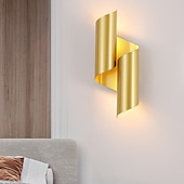 baratos Candeeiros de Parede de interior-arandela de parede dourada moderna, luminárias de parede com decoração minimalista de meados do século, luminária de parede com design espiral criativo, iluminação de parede industrial para quarto,