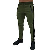 cheap Men&#039;s Active Pants-Men&#039;s Trousers Track Pants Jogging Pants Outdoor Athleisure Daily Sports Soft Comfortable Pocket Drawstring Elastic Waist Color Block Full Length Fashion Casual Activewear Wine Red Black Micro-elastic