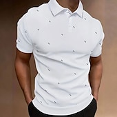 cheap Men&#039;s Printed Polo-Kentucky Derby Men&#039;s Geometric Polo Shirts Golf Shirt Short Sleeve Polo Shirts Collared Shirts Business Casual WorkWear Formal Wear Festival Wear Buttons 3D Print Spring &amp; Summer Black White Pink