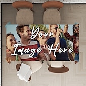 baratos Presentes Personalizados-Toalha de Mesa Personalizada Cobertura Retangular de Mesa Para Decoração Interna Externa Tamanho Total Anti Sujeira e À Prova de Óleo