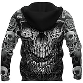 voordelige Trui-hoodies voor heren-Voor heren Doodskoppen Grafische prints Trui met capuchon Hoodies Sweatshirt Trui met capuchon Lange mouw Sweatshirt met capuchon Capuchon Streetwear 3D-afdrukken Dagelijks Sport 1 2 Afdrukken Lente