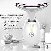 cheap Body Massager-EMS Thermal Neck Lifting And Tighten Massager Electric Microcurrent Smooth Wrinkle Tool LED Photon Face Beauty Device Perfect Birthday Gift For Mother Girls Women
