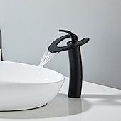 cheap Bathroom Sink Faucets-Bathroom Sink Faucet - Waterfall Chrome / Nickel Brushed / Electroplated Centerset Single Handle One HoleBath Taps