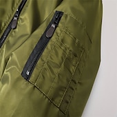 abordables veste de sport-Homme Manteau d&#039;hiver Bomber Veste Blouson Veste décontractée Extérieur Usage quotidien Chaud Poche Automne Hiver Plein Mode Vêtement de rue Revers Normal Noir Bleu Roi Vert Véronèse Veste