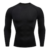 economico T-shirt e canotte attive da uomo-Per uomo maglietta Maglia da palestra Maglia a compressione Camicia fitness Top da uomo Girocollo Manica lunga Sportivo Da mare Per uscire Casual / quotidiano Asciugatura rapida Traspirazione del