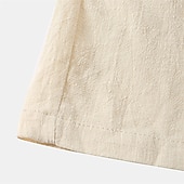 baratos Clássico-Homens Calção Shorts de linho Shorts de verão Com Cordão Cintura elástica Tecido Conforto Curto Casual Diário Feriado Misto de Algodão e Linho Moda Estilo Clássico Preto Branco